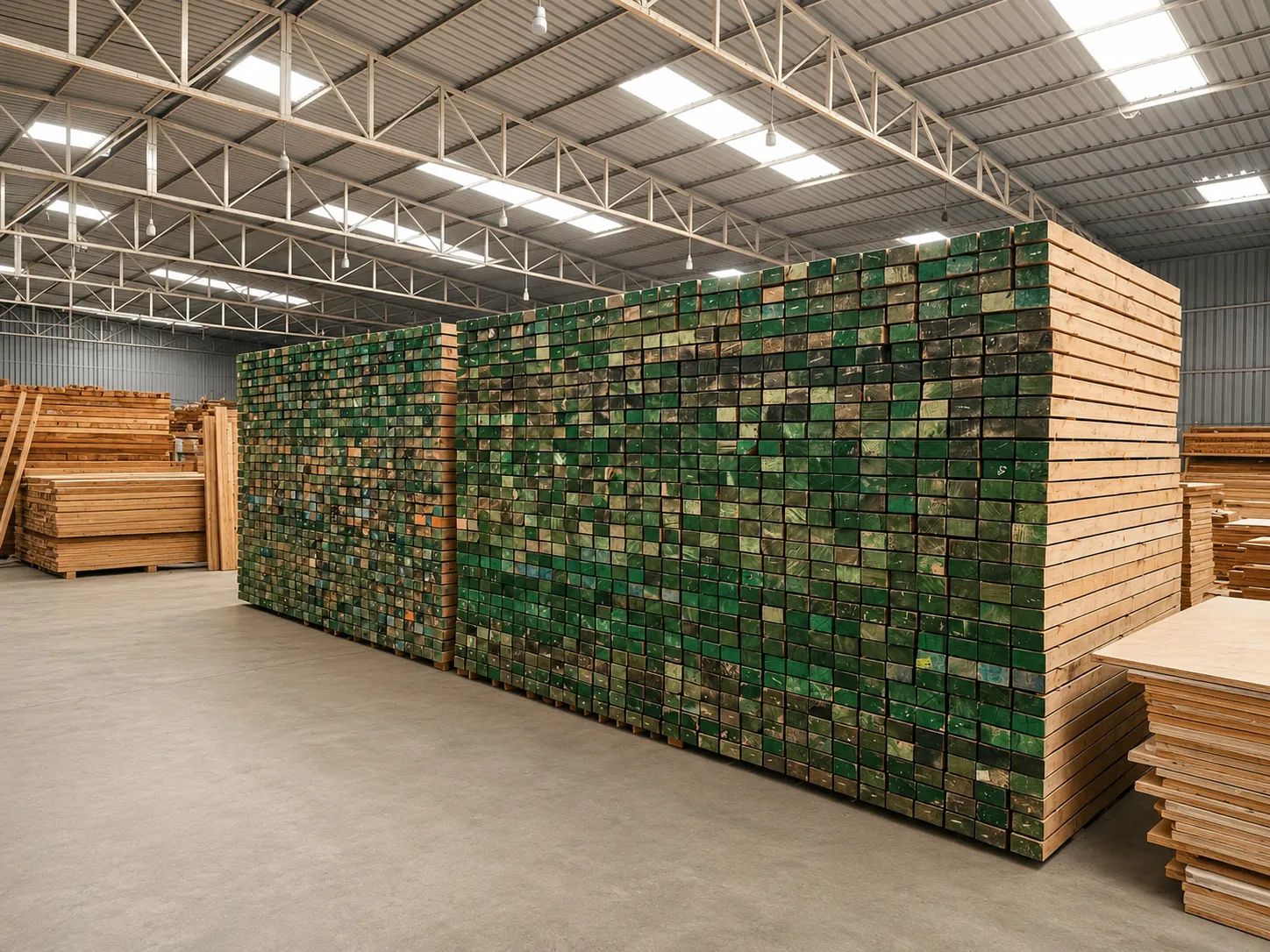 Stacked Timber Wood Planks